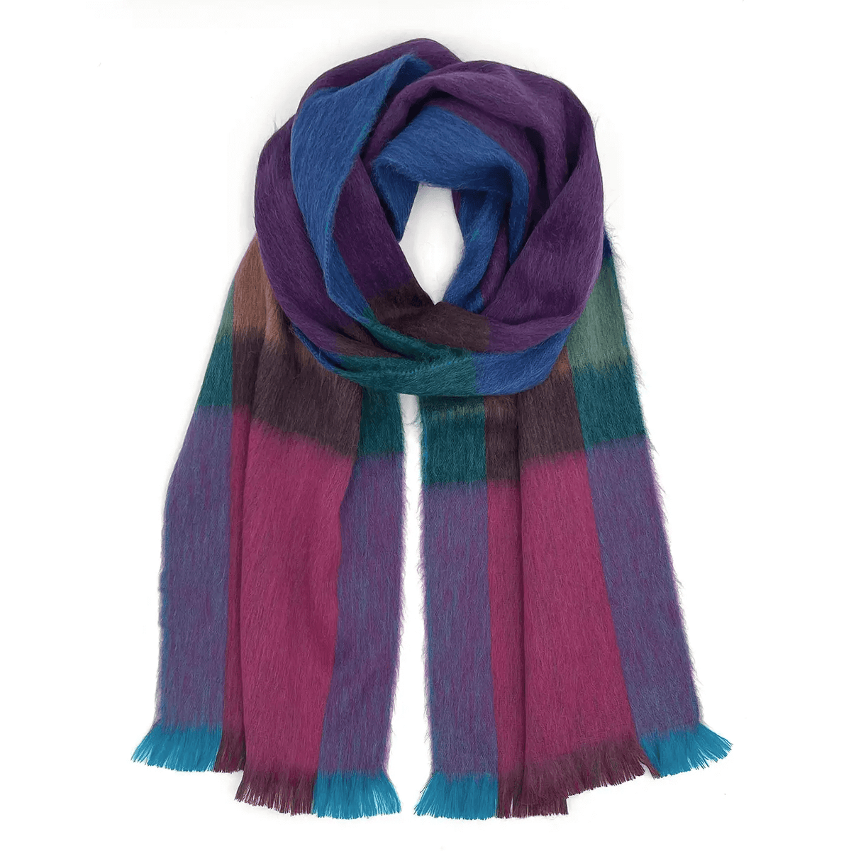 Alpaca Plaid Scarf in Grapevine at PINCH