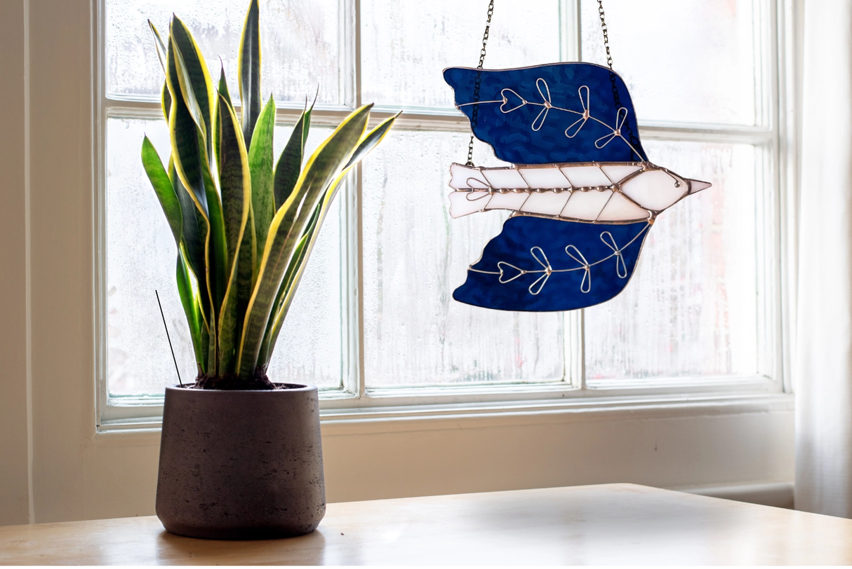 Stained Glass Folk Art Bird from Samara Designs Studio at Pinch in Northampton, MA