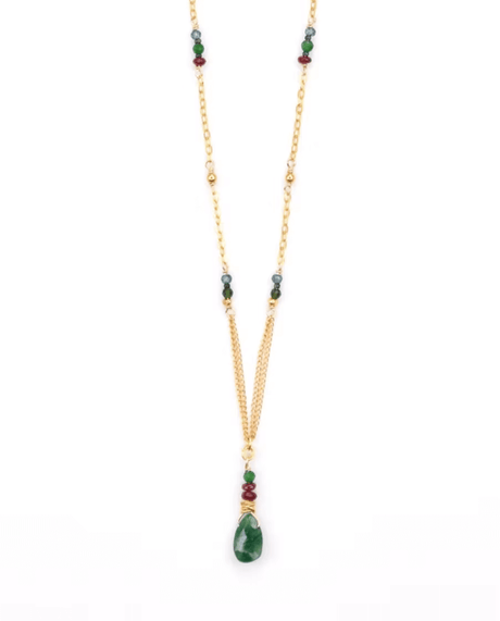 Gold Fill Necklace with Emerald, Ruby, and Tourmaline from Chipita at Pinch in Northampton, MA