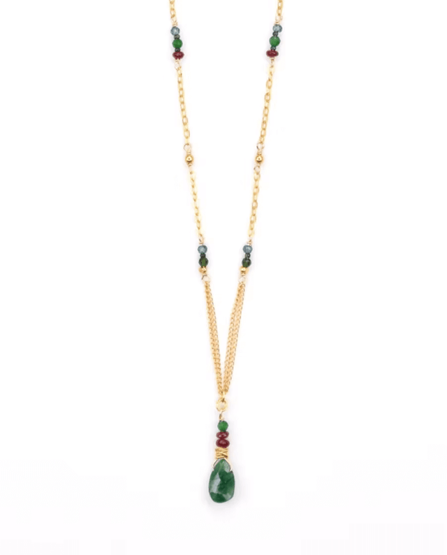 Gold Fill Necklace with Emerald, Ruby, and Tourmaline from Chipita at Pinch in Northampton, MA