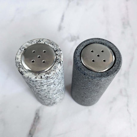 Granite Salt & Pepper Shakers from Funky Rock Designs at Pinch in Northampton, MA