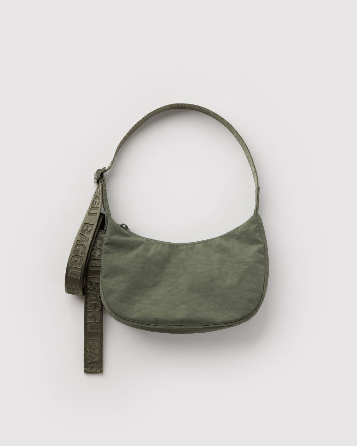 Small Nylon Crescent Bag in Caper