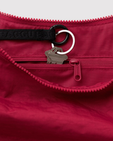 Medium Nylon Crescent Bag in Cherry