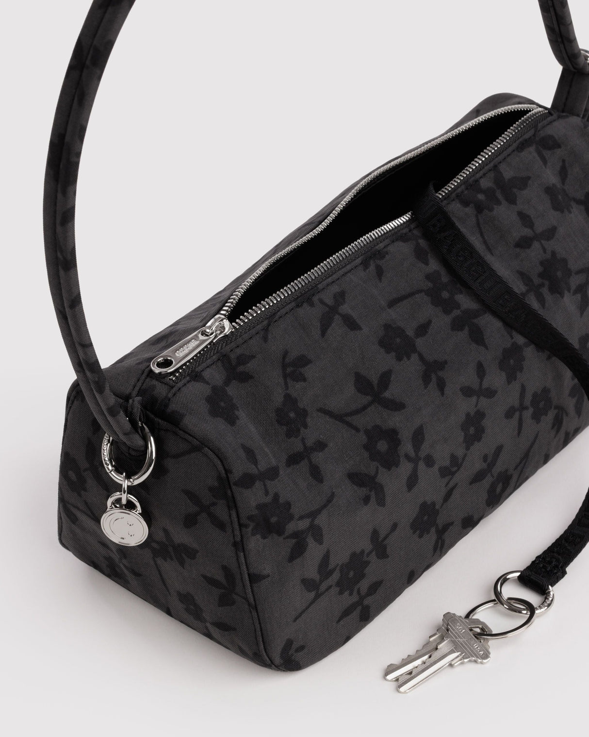 Nylon Loaf Bag in Charcoal Ditsy Floral