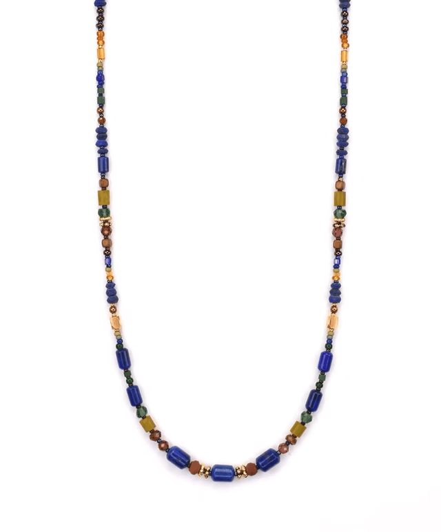 Gold Fill Necklace with Lapis, Jade, and Garnet from Chipita at Pinch in Northampton, MA