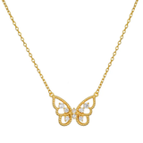 Enduring Hope White Topaz Butterfly Necklace in 16"