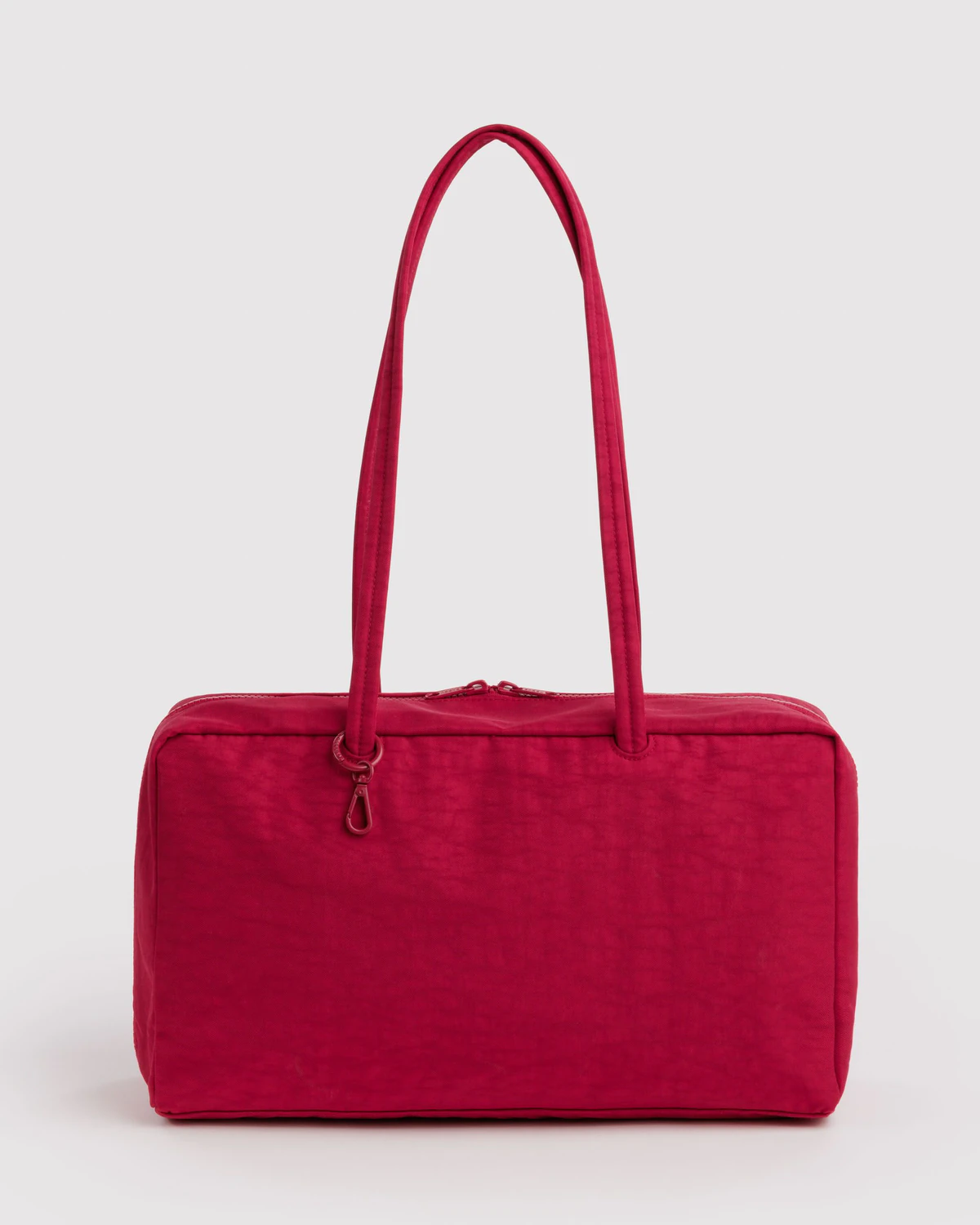 Medium Nylon Bowler Bag in Cherry