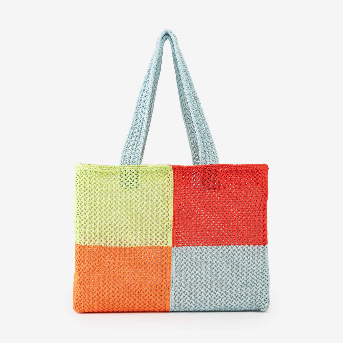 Quattro Raffia Beach Tote in Poppy Stone Blue