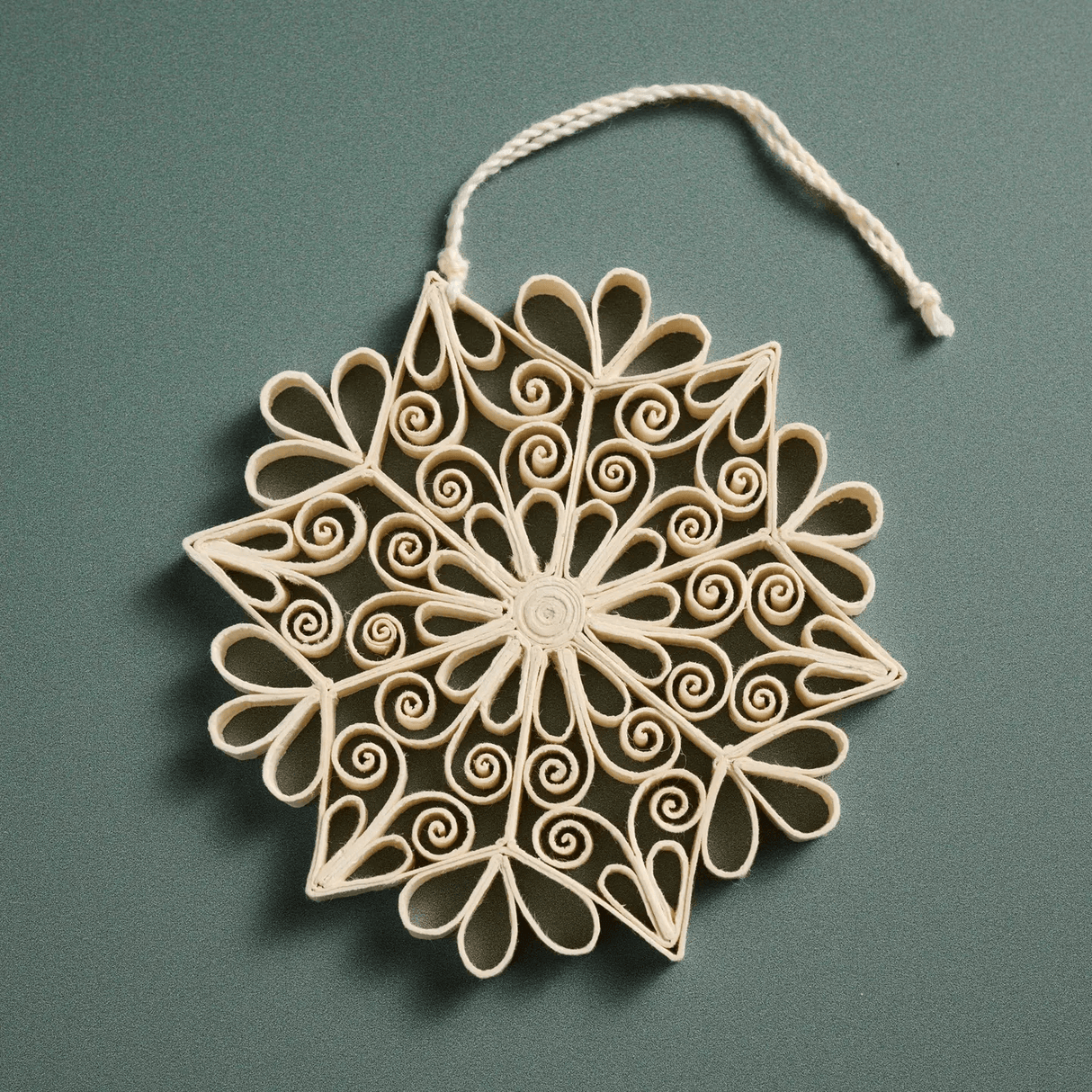 Quilled Cream Snowflake Ornament from Ten Thousand Villages at Pinch in Northampton, MA