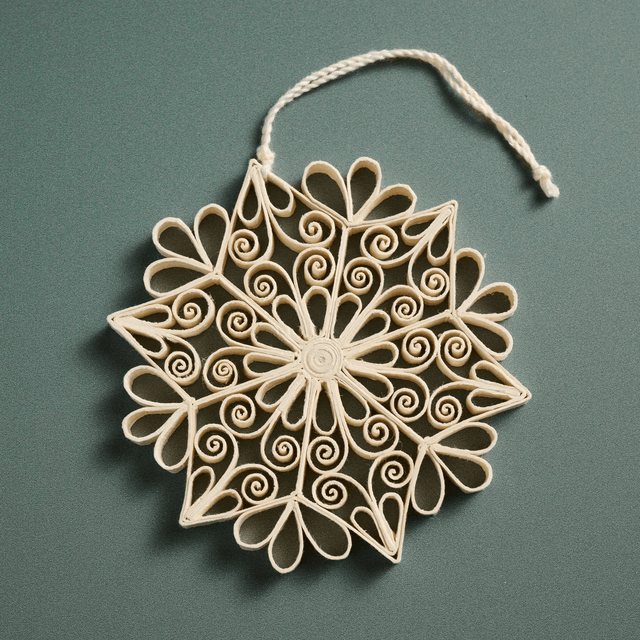 Quilled Cream Snowflake Ornament from Ten Thousand Villages at Pinch in Northampton, MA