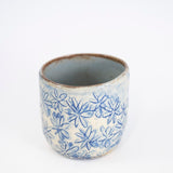 Rock Glass with Blue Flowers