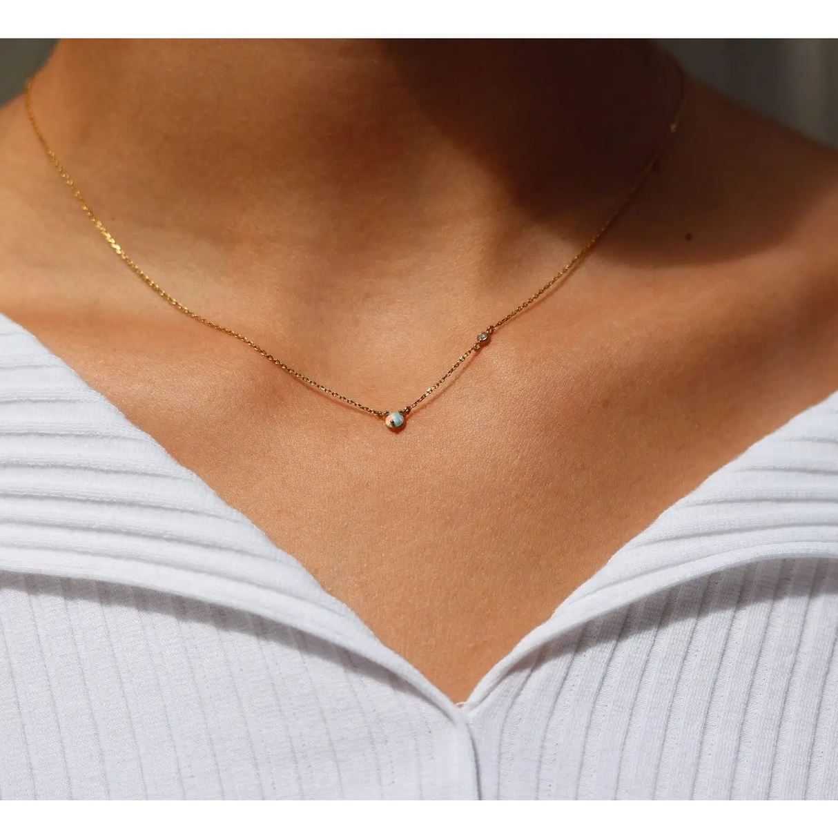 Mini Opal Pendant Necklace