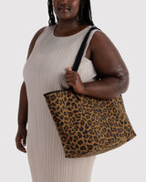 Large Reversible Tote in Leopard Mix