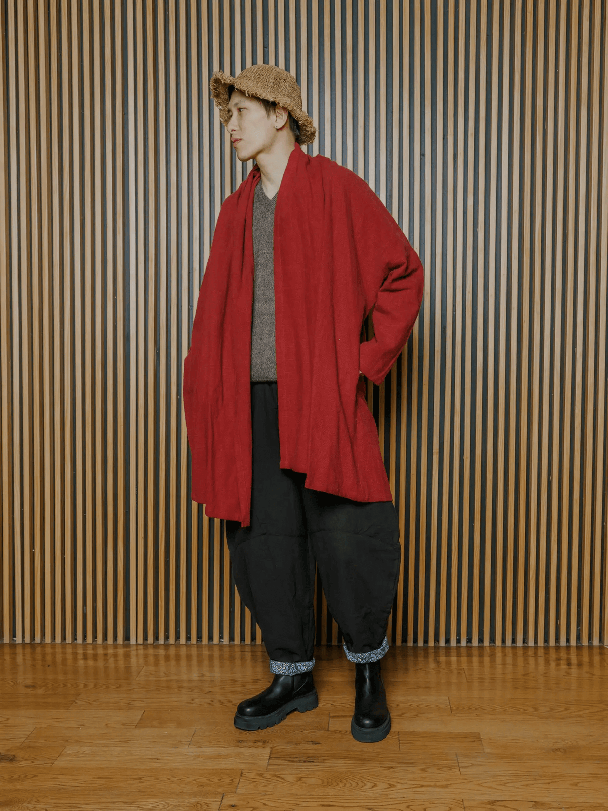 Long Sleeve Cotton Jacket in Red from Bellewaera at Pinch in Northampton, MA
