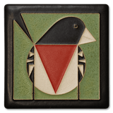 Rose-Breasted Grosbeak 4x4 Tile in Green from Motawi Tileworks at Pinch in Northampton, MA