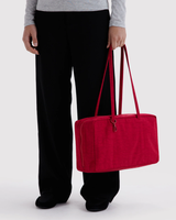 Medium Nylon Bowler Bag in Cherry