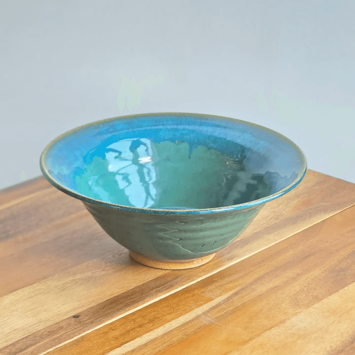 Flared Rim 10" Bowl in Raingarden Glaze from Dock 6 Pottery at Pinch in Northampton, MA