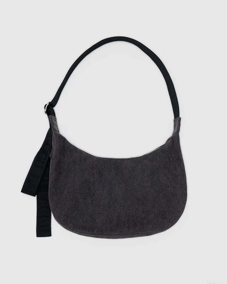 Medium Washed Black Denim Crescent Bag at PINCH