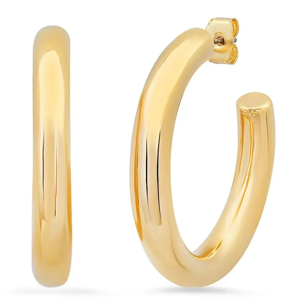 Large Gold Tubular Hoops