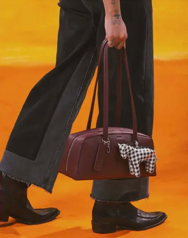 Mahogany Recycled Leather Bowler Bag from Baggu at Pinch in Northampton, MA