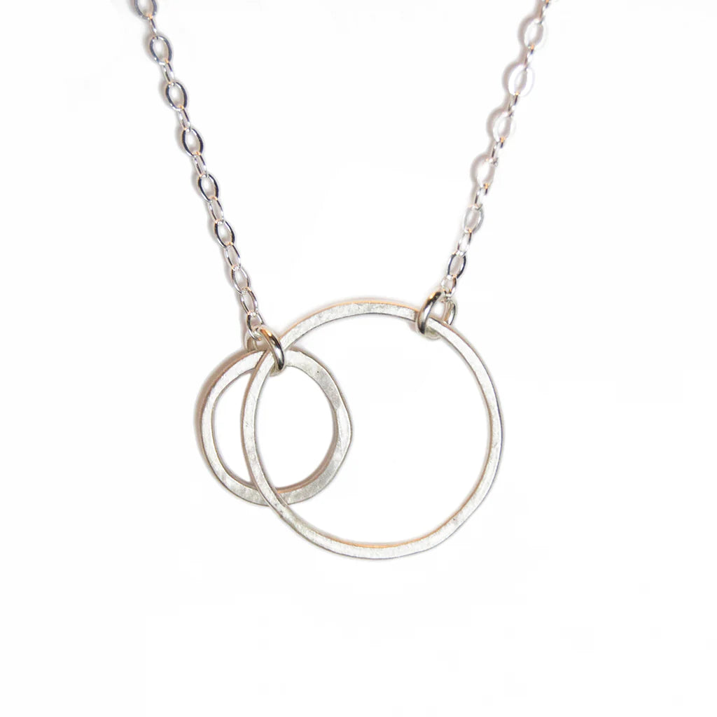 14k gold medium double open circle necklace – Emily Rosenfeld