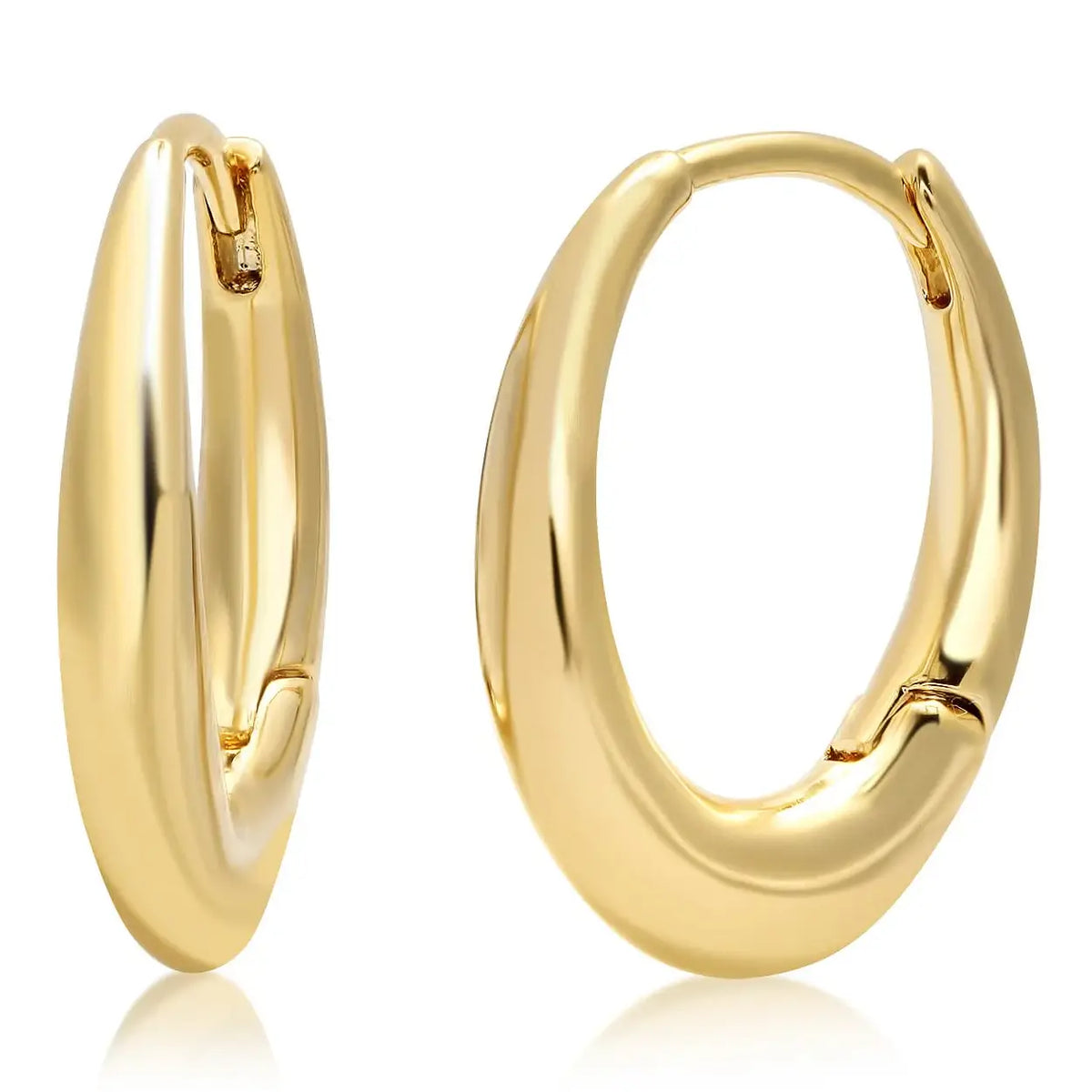 Small Gold Oval Hoop with Snap Closure