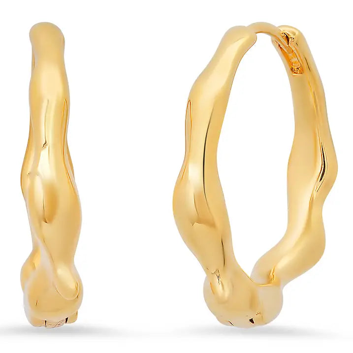 Wavy Gold Huggies