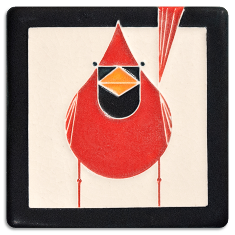 4x4 Cardinal Tile (Charley Harper) from Motawi Tileworks at Pinch in Northampton, MA