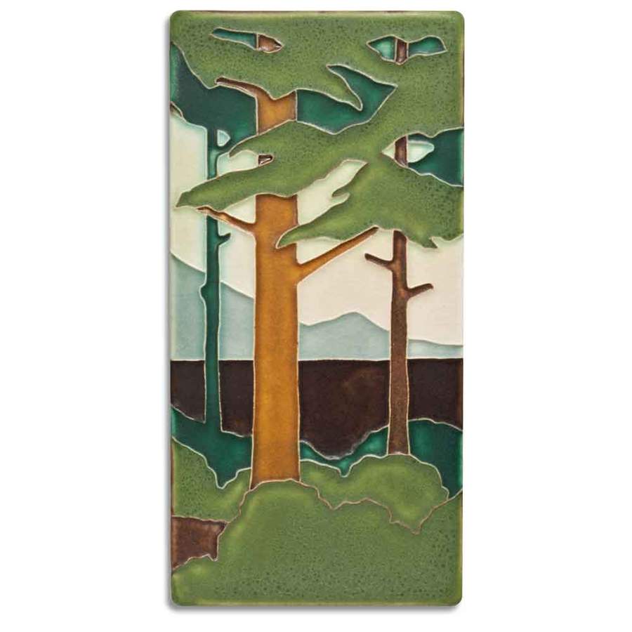 4x8 Pine Landscape Spring, Vertical Tile from Motawi Tileworks at Pinch in Northampton, MA