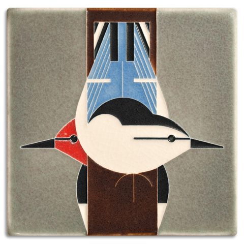 6x6 Upside Down Tile (Charley Harper) by Motawi Tileworks - Motawi Tileworks - Tile - [PINCH]