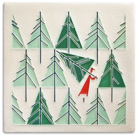 6x6 Perfect Tree Tile (Charley Harper) by Motawi Tileworks - Motawi Tileworks - Tile - [PINCH]