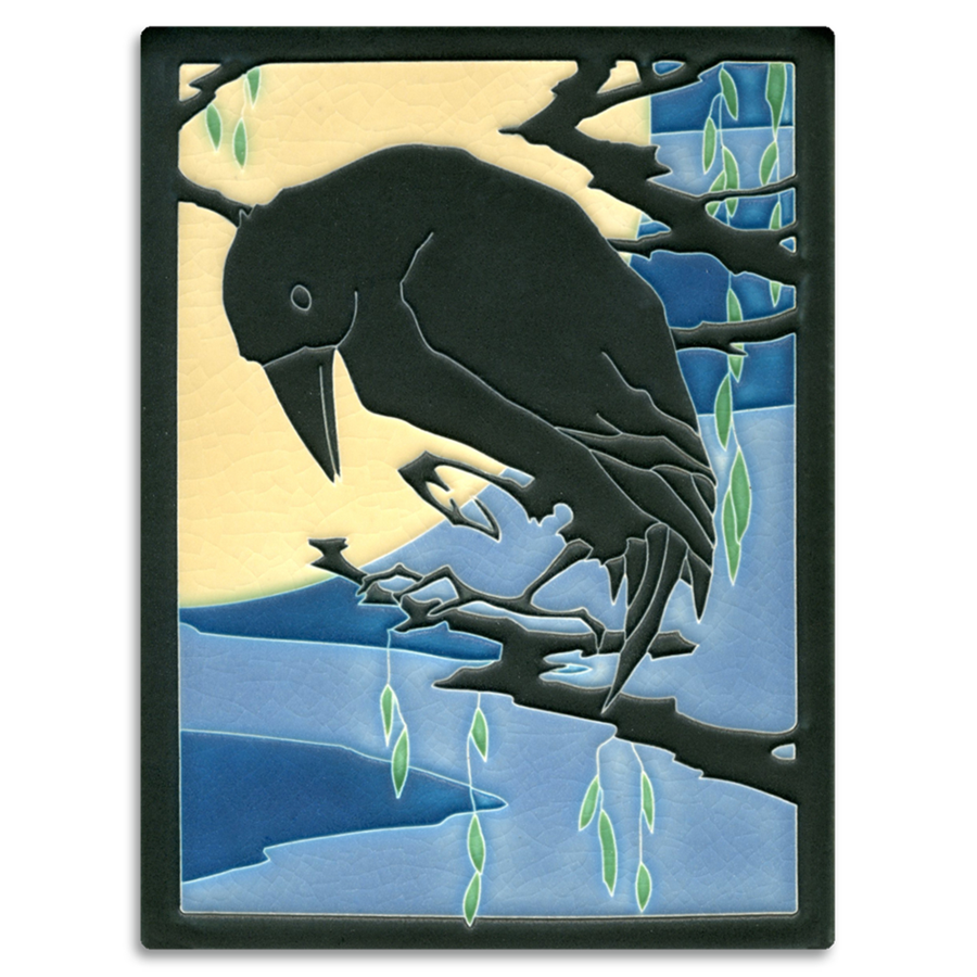 6x8 Raven Tile (Yoshiko Yamamoto) from Motawi Tileworks at Pinch in Northampton, MA