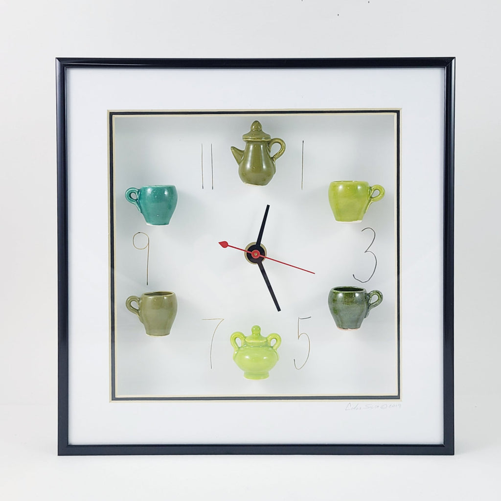 Carlos Silva Centuries Clayworks Ceramic Clock All Green