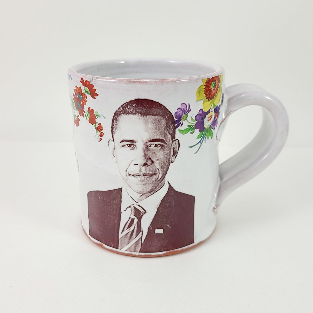 Barack Obama Mug with Flowers by Justin Rothshank - Justin Rothshank - mug - [PINCH]