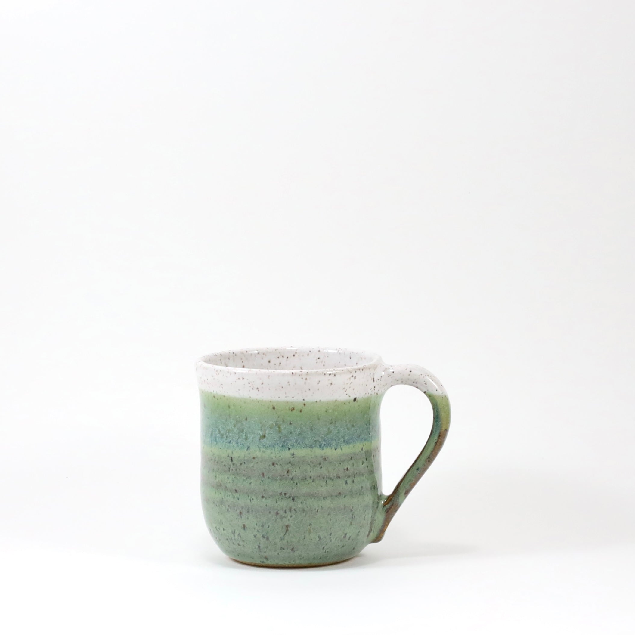 Coffee mug wheel thrown pottery unique coffee mug Aqua Mint Green