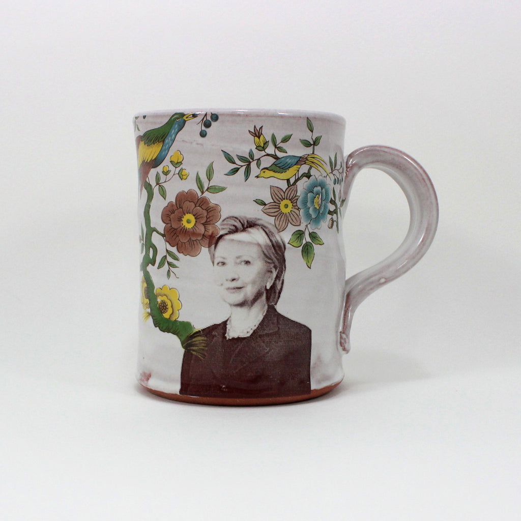 Hillary Clinton Mug with Flowers by Justin Rothshank - Justin Rothshank - mug - [PINCH]