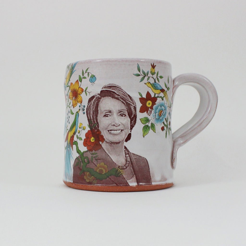 Nancy Pelosi Mug with Flowers by Justin Rothshank - Justin Rothshank - mug - PINCH pottery and gift shop