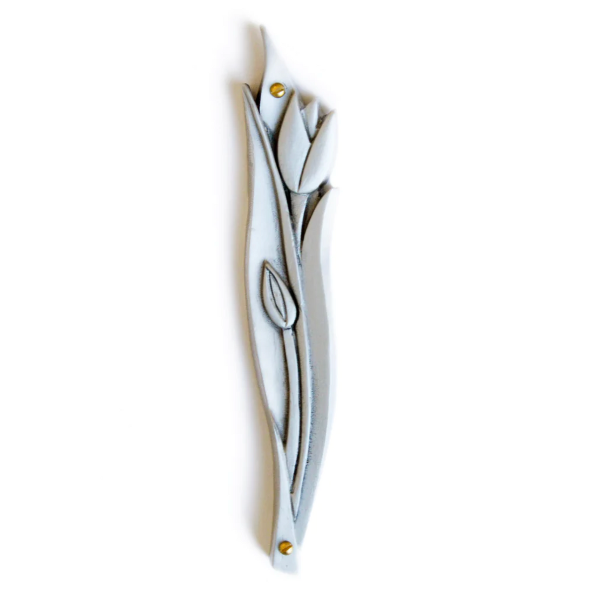 Tulip Mezuzah in Pewter at PINCH