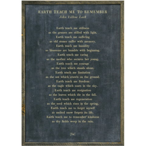 "Earth Teach Me to Remember" Art Print (Poetry Collection) at PINCH