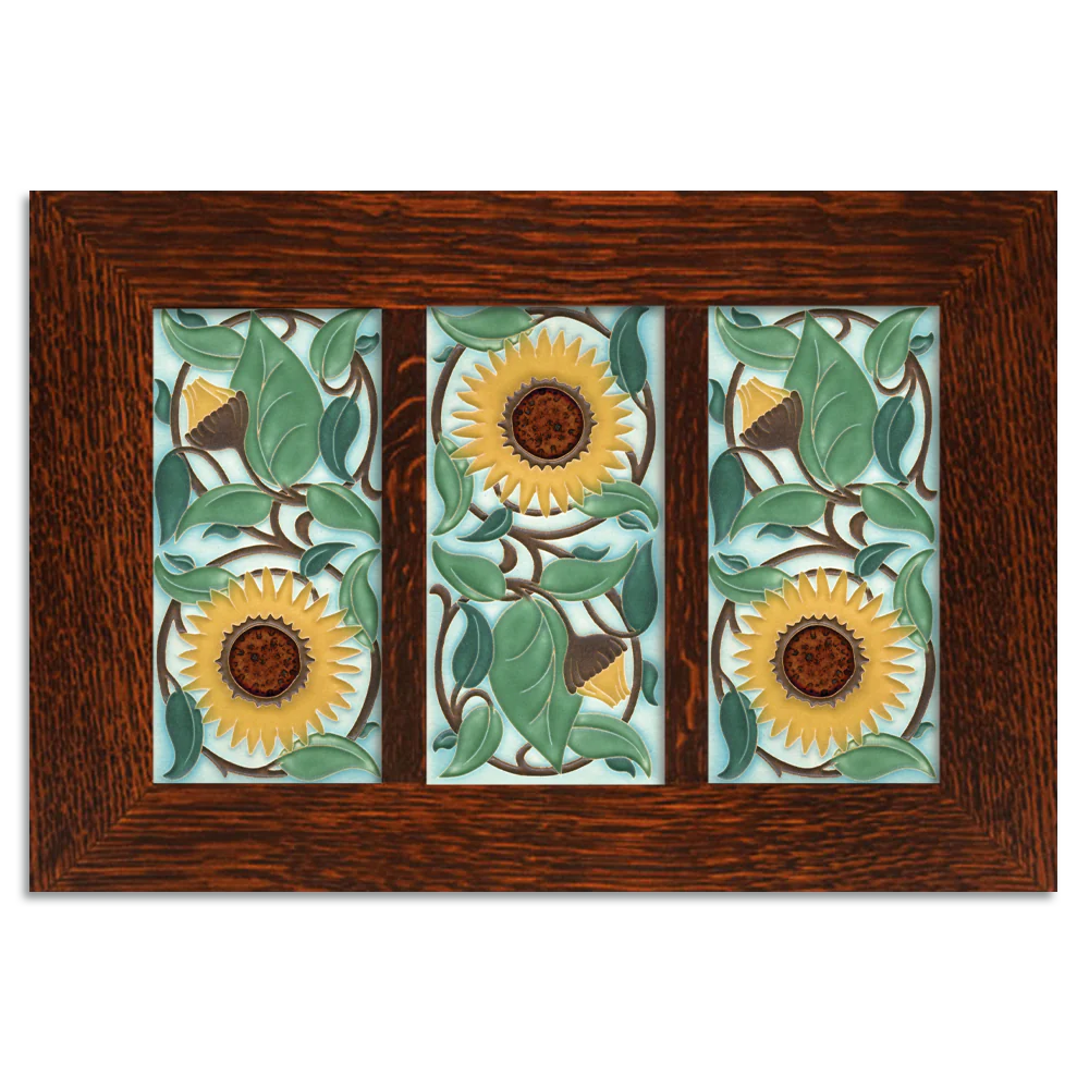 4x8 Sunflower Framed Tile Set from Motawi Tileworks at Pinch in Northampton, MA