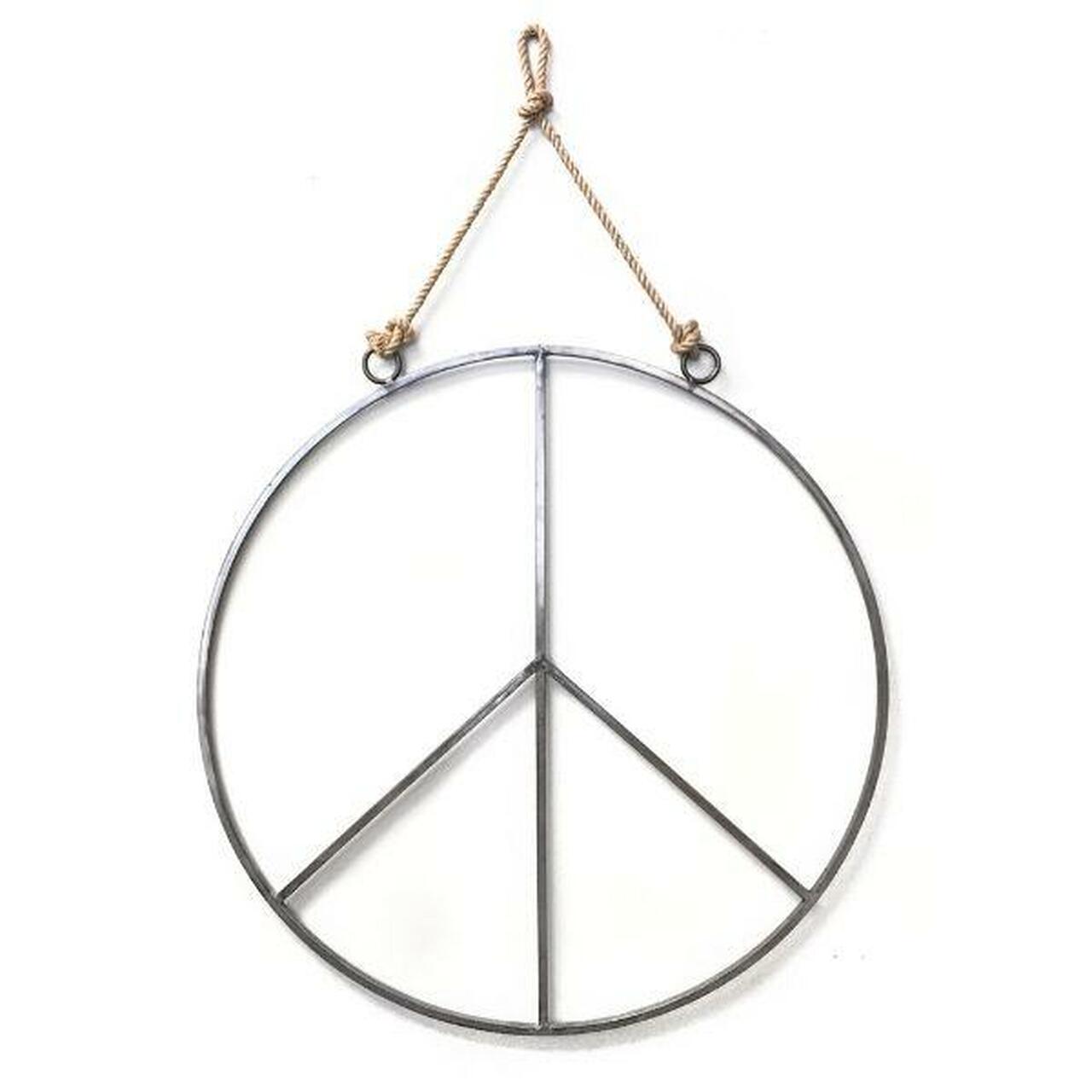Hanging Metal & Jute Peace Sign from Sugarboo Designs at Pinch in Northampton, MA