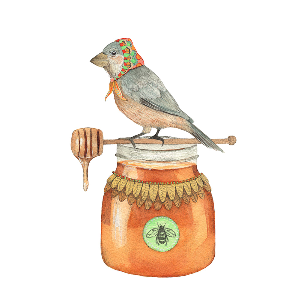 Jozefa the Honey Bird 8x10 Print by Jess Polanshek - Polanshek of the Hills - Art Print - PINCH pottery and gift shop