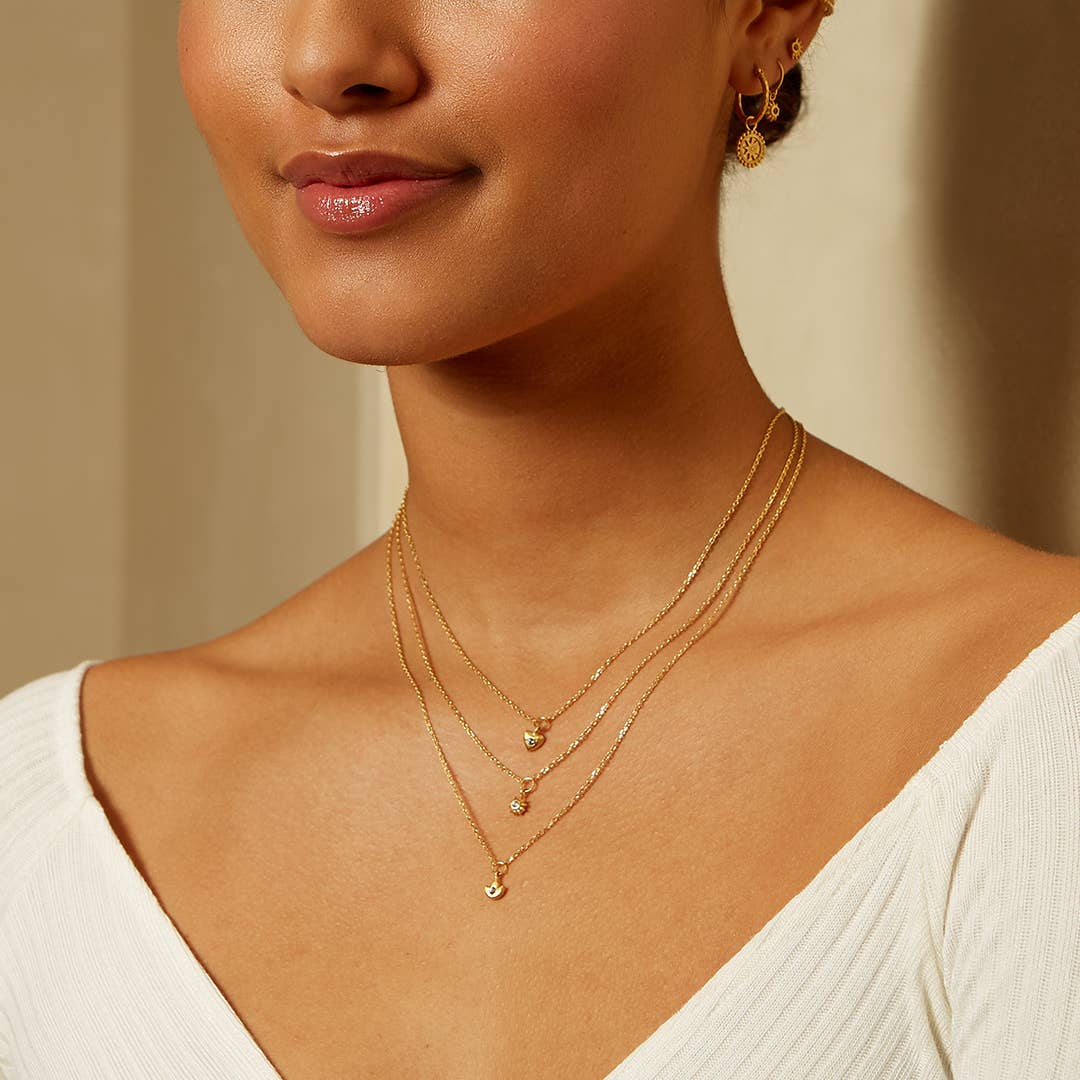 Inner Light Necklace with Mini Sun & White Topaz at PINCH