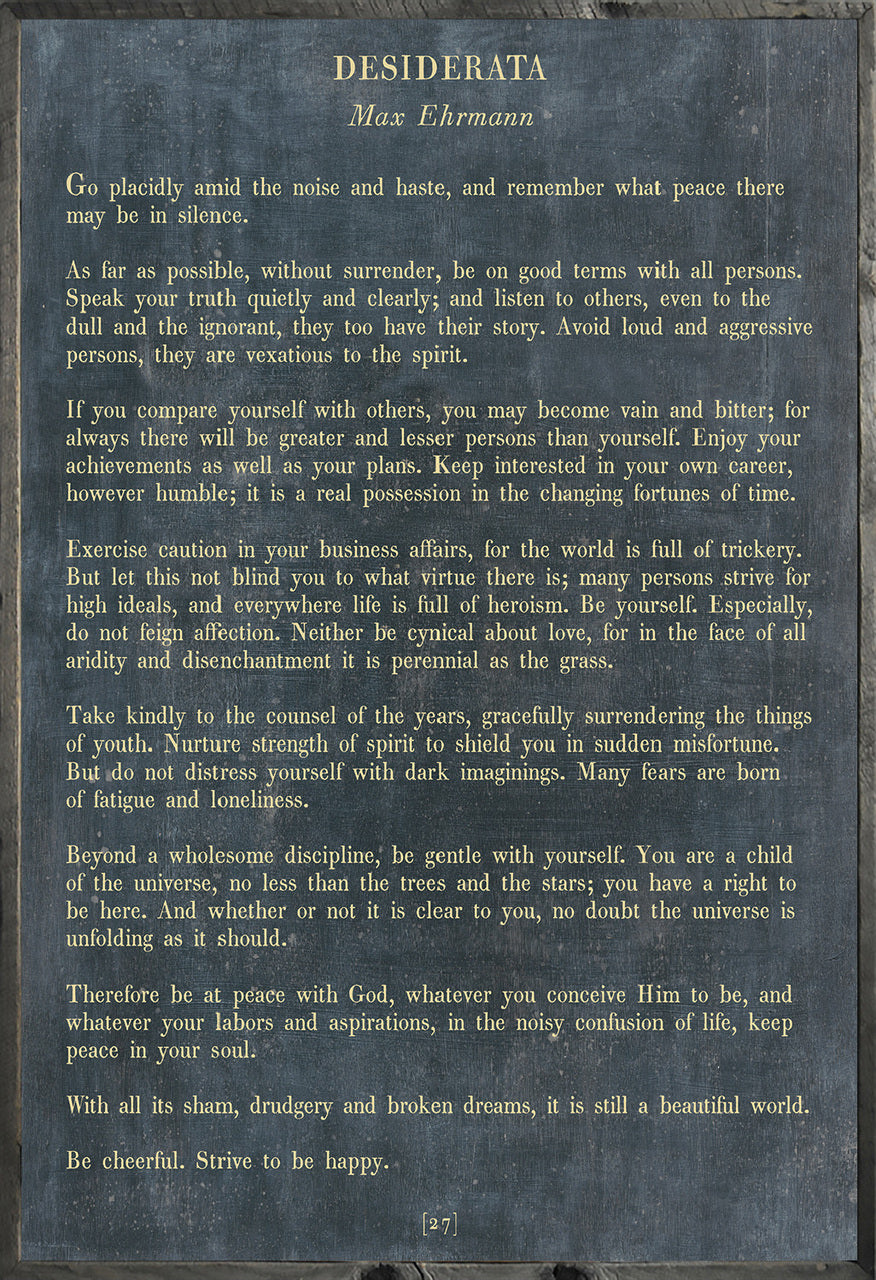 "Desiderata" Art Print (Poetry Collection) at PINCH