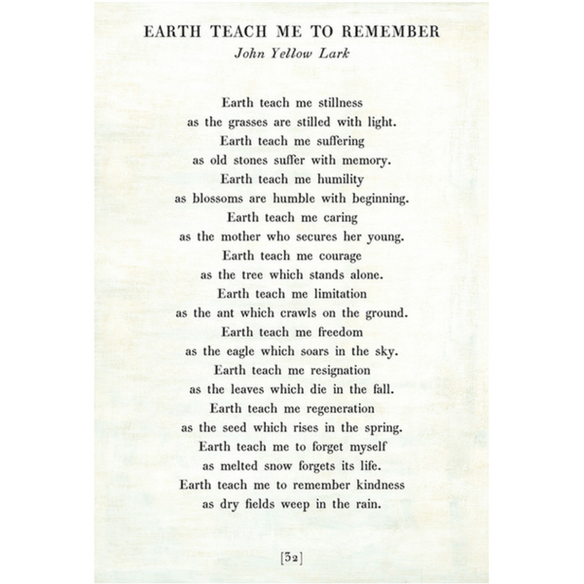 "Earth Teach Me to Remember" Art Print (Poetry Collection) at PINCH