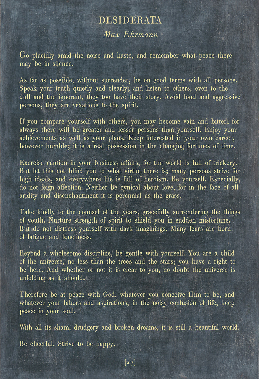 "Desiderata" Art Print (Poetry Collection) at PINCH