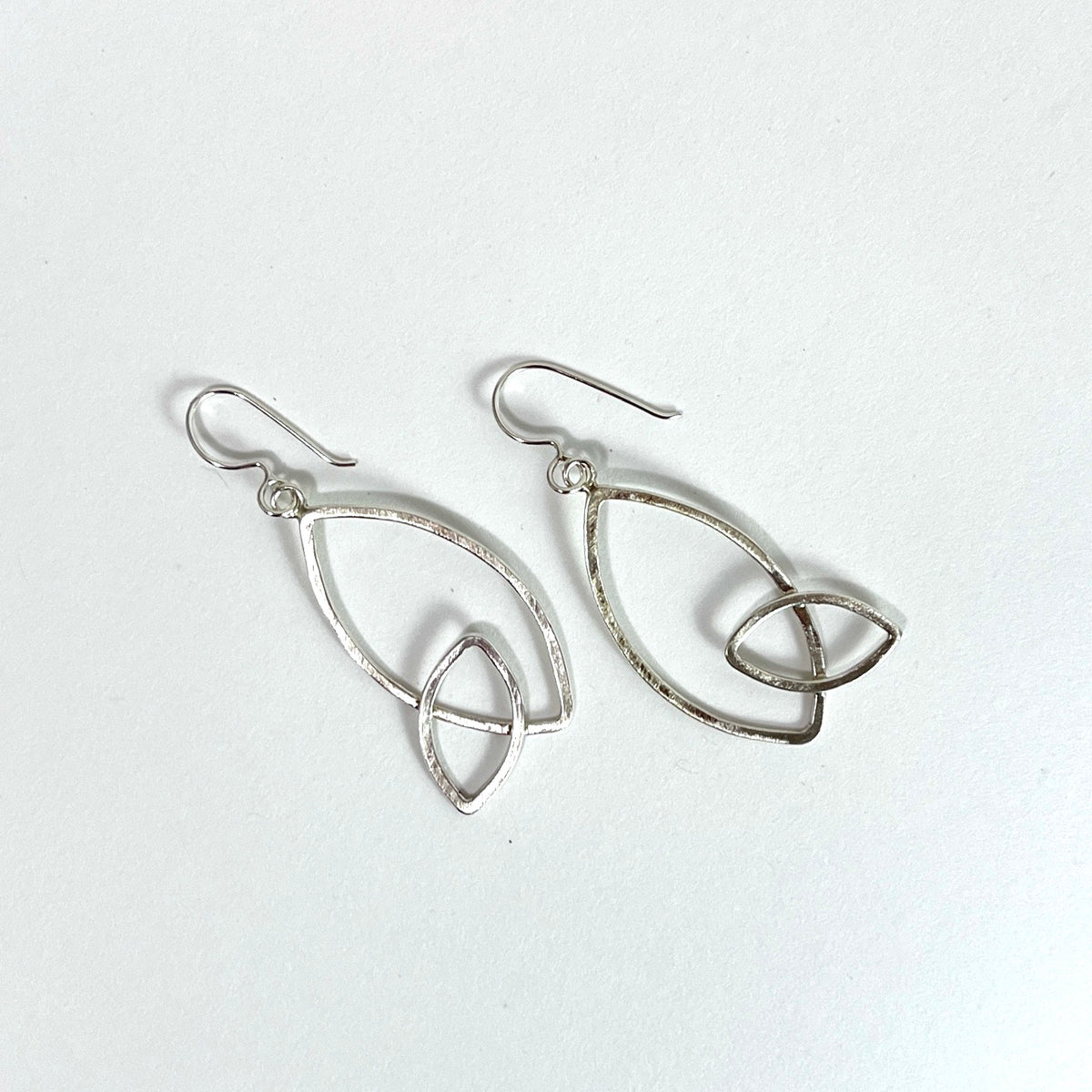 Double Leaf Earrings in Sterling Silver at PINCH